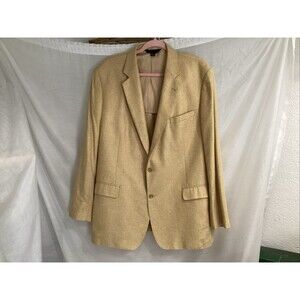 baroni couture 100% pure silk blazer 48L lanificio di pray Italy tan